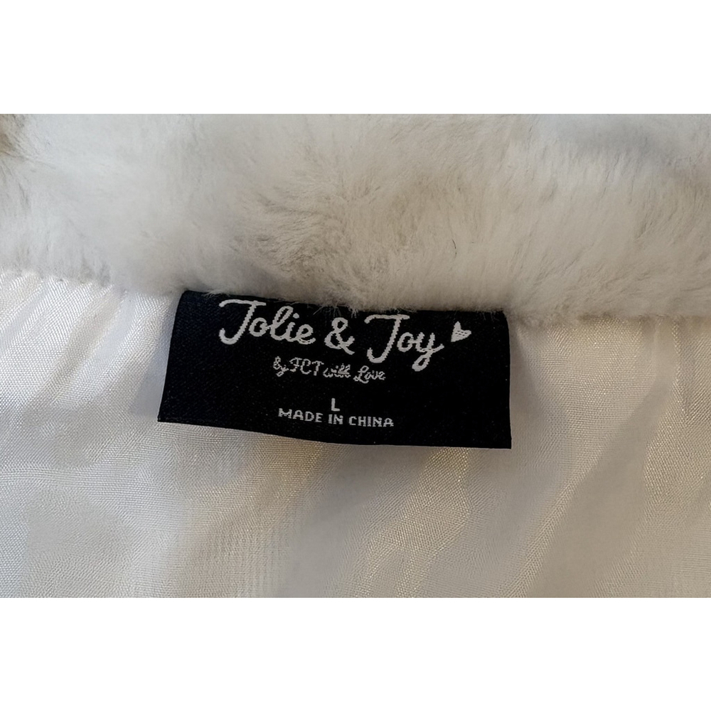 Jolie & Joy Faux Fur Shrug Bolero White Size L Party Formal Cozy Warm Night Coat - Picture 3 of 9